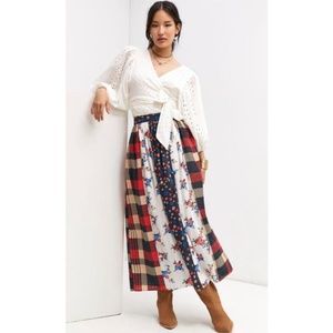 NWOT ANTHROPOLOGIE LET ME BE  PATCHWORK SKIRT MEDIUM M